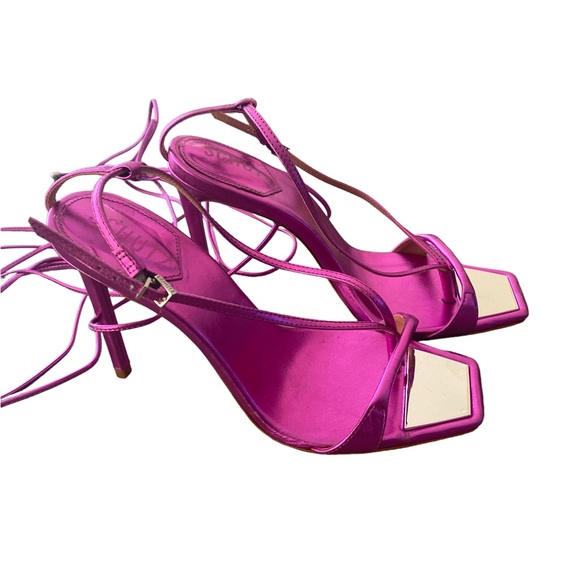 Shutz The Vikki Strappy stiletto Metallic Fushia 9 NEW - Picture 2 of 9
